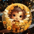 thumbnail image 4 of Baby Bees And Flowers Ornament Cute Cartoon Bumble Bee Circle Ornament Xmas Trees Decorations Keepsake Gifts Funny Gifts for Women/Men, 4 of 8
