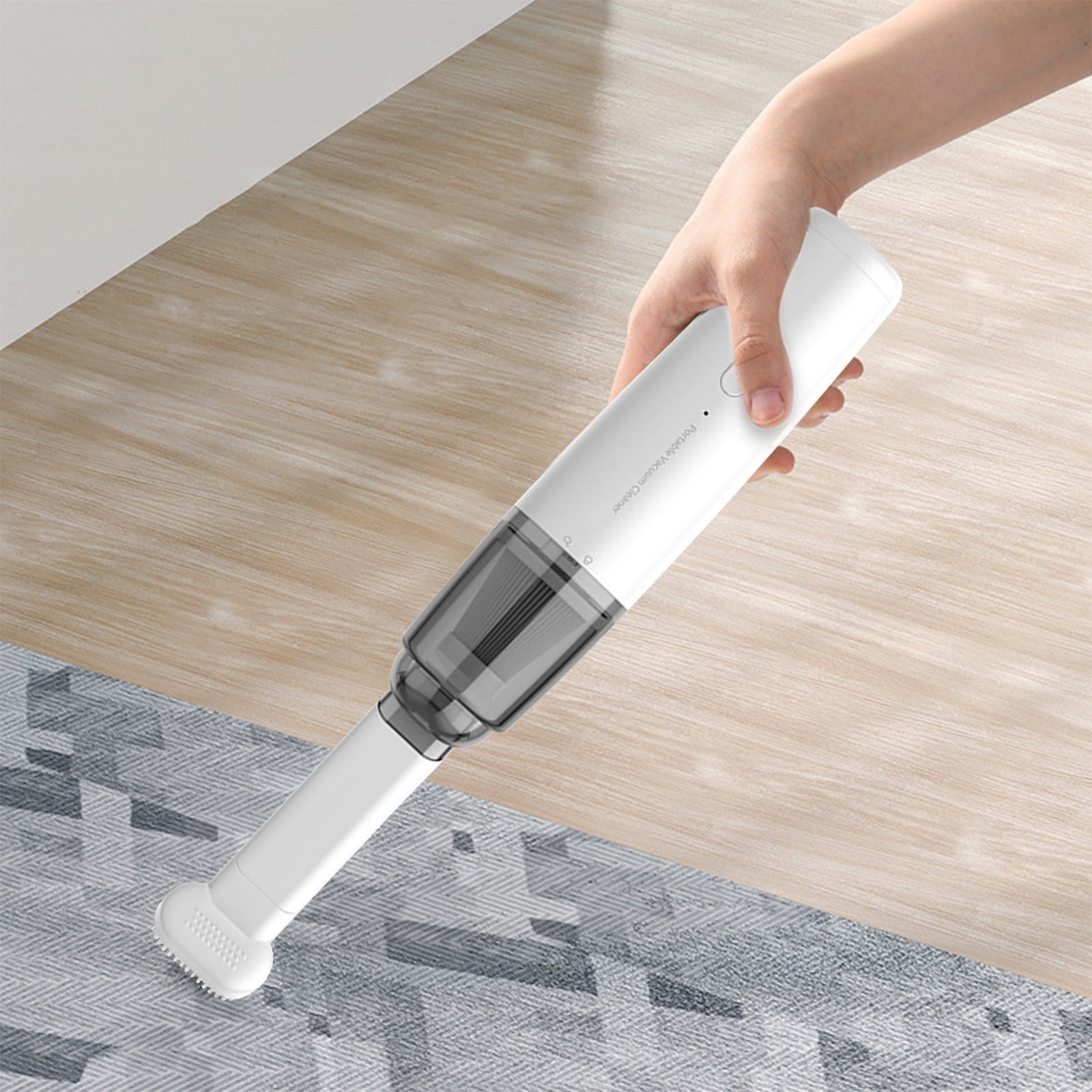COFEST Car Vacuum with Powerful Suction， Mini Vacuum with Metal/Plastic Filter for Crevices， Keyboard Cleaner， USB Rechargeable White