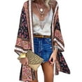 thumbnail image 1 of DYMADE Women Versatile Bohemian Casual Printed Cape Cardigan, 1 of 2