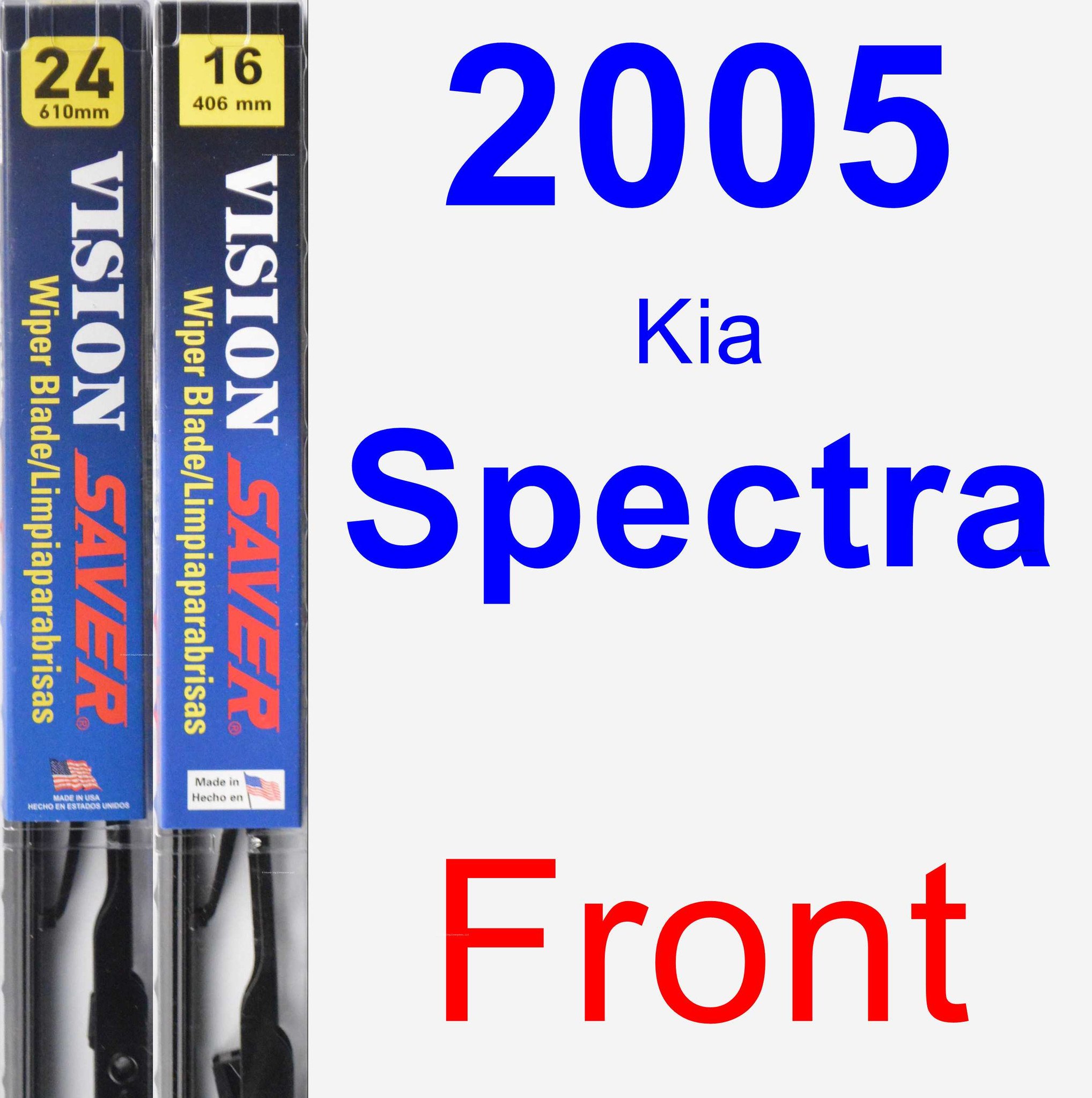 2005 Kia Spectra Wiper Blade Set/Kit (Front) (2 Blades) Vision Saver