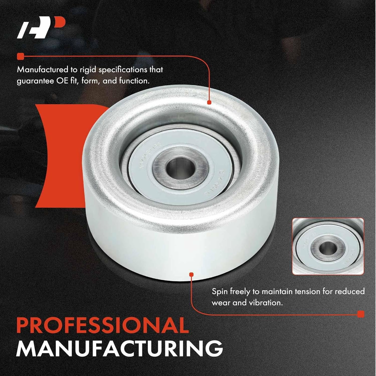 A-Premium Belt Idler Pulley Compatible with Mitsubishi Outlander 2012-2020, Lancer 2013-2017, Outlander Sport 2012-2023, 2.0L 2.4L