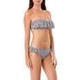 thumbnail image 2 of Juniors' Cross Roads Flounce Bandeau Bikini Top, 2 of 7