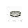 thumbnail image 6 of Gem & Harmony Ladies or Mens Titanium Ridged Edge 6mm Satin Wedding Band Ring for Women, 6 of 7