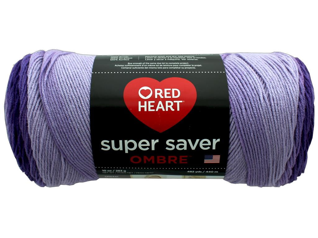 Red Heart Super Saver Ombre Violet Yarn, 482 Yd. - Walmart.com