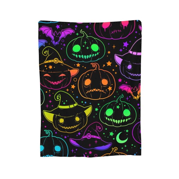 XMXY Fleece Throw Blanket for Couch, Cartoon Colorful Pumpkin Lightweight Plush Fuzzy Cozy Soft Bed Blankets and Throws for Sofa, 60"x50" inches