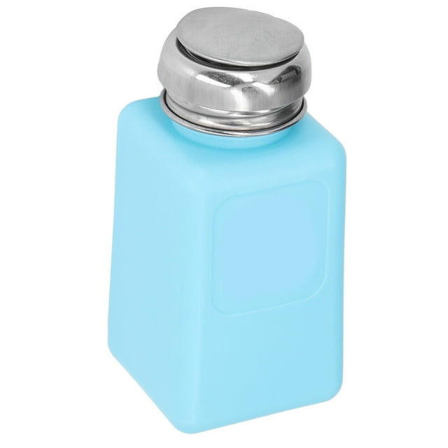 200ML Solvent Dispenser Press Type Square Anti Static Liquid DispenserPumping Empty ESD Safe Square Bottle with Stainless Steel Lid for Alcohol Makeup Remover
