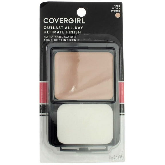 CoverGirl Ultimate Finish Liquid Powder Make Up, Ivory [405] 0.40 oz (Pack of 2)