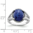 thumbnail image 3 of Sterling Silver Rhodium-Plated Lapis And Diamond Ring (Size 6) Made In Thailand qr5593-6, 3 of 5