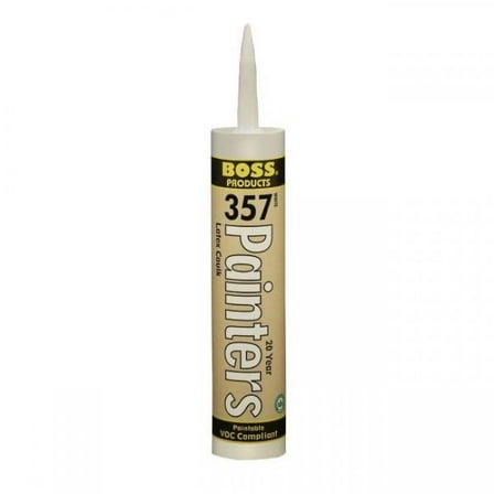 BOSS® 357 20 Year Painters Latex Caulk 10.1 oz Tube, 12/Case