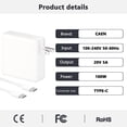 thumbnail image 3 of Charger JEIBAO Cargador rápido USB C de 100 W para Mac Book Pro/Air, 3 of 7