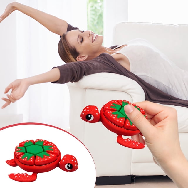Fruit Series Turtle Hand Stimulation Clicker, Sensory Digital Desktop Fidget Toy, for Attention Deficit Hyperactivity, Mechanical Click Sound Stress Relief