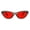 grey red, variant on Womens Pop Color Lens Goth Narrow Cat Eye Plastic Sunglasses Black Yellow