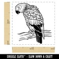 thumbnail image 2 of African Grey Parrot on a Branch Self-Inking Rubber Stamp Ink Stamper - Black Ink - Small 1 Inch, 2 of 7