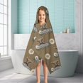 thumbnail image 6 of Brown Highland Cow Daisy Farmhouse Pattern Hooded Bath Towel，50"x30" for Ages 3 To 12 Kids, Quick Dry Lightweight Soft Microfiber Hood Beach Towel Cover Up for Kids, 6 of 7