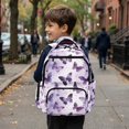 thumbnail image 4 of Yspwyqan Backpack for Girls Kids, Purple Butterfly 600D Polyester School Bag with Padded Straps, Fits 15.6 Laptop, Multi-Pocket Bookbag for Middle High School, 4 of 7