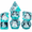Blue, variant on 7PCS DND Dice Set with Cute White Sheep Insert, Transparent Resin Polyhedral RPG Dice with Gold Numbers for Dungeons and Dragons Tabletop Games