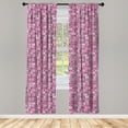 thumbnail image 3 of Abstract Curtains 2 Panels Set, Vertically Illustrated Oval Connected Shapes, Window Drapes for Living Room Bedroom, 56"W X 84"L, Magenta Pink, by Ambesonne, 3 of 5