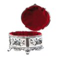 thumbnail image 4 of Bosquejo de la caja del anillo de la joyería de lujo contenedor decorativo de almacenamiento de boda organizador del tesoro del tesoro para colgantes plateado, 4 of 8