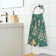thumbnail image 3 of Yayeee 2 Pack Hand Towels for Bathroom 100% Cotton 16" x 28" Kitchen Towel, Green Christmas Gingerbread, 3 of 7
