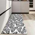 thumbnail image 4 of White Butterfly Black Pattern Kitchen Rug Mat,Kitchen Runner Rugs Non Skid Washable,Decorative Kitchen Floor Mats for Kitchen,Sink,Laundry,17"X47", 4 of 5