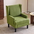 thumbnail image 3 of Bezseller Wingback Armchair with High Back, Upholstered Accent Chair for Living Room,Bedroom,Office,Green, 3 of 8
