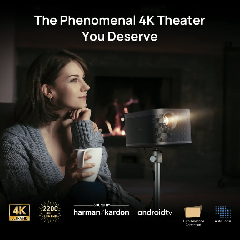  XGIMI Horizon Pro 4K Projector, 1500 ISO Lumens, Android TV  10.0 Movie Projector with Integrated Harman Kardon Speakers, Auto Keystone  Screen Adaption Home Theater Projector : Electronics