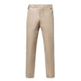 thumbnail image 3 of Men's Casual Pants Mens Sim Fitting Glossy Leather PantsTrendy Solid Color Performance Clothes Straight Leg Pants Khaki M, 3 of 5