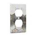 thumbnail image 2 of Yayeee Duplex Wall Plate 1-Gang 4.5"x2.7" Home Receptacle Light Switch Decorative Outlet Cover, Gray Hexagons, 2 of 7