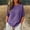 Dark Purple, variant on Oversized Tshirts for Women Linen Plus Size Summer Gauzy Shirts 3/4 Sleeve Round Neck Blouses Casual Loose Clothes Brown Summer Tops for Women