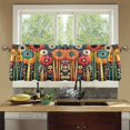 thumbnail image 4 of Yayeee Kitchen Curtains Set of 2 Light Filtering 57"x24" Over Sink Window Panels, Red Colorful Flowers with Dots, 4 of 7