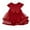 a-Red328139, variant on VNKIDY Girls Dress Kids Cute Short Sleeve Crewneck Dresses Solid Color Sheer Skirt With Satin Bow Detail For Daily Outings Festive Occasions Cute Dress