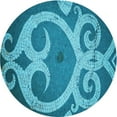 thumbnail image 1 of Ahgly Company Indoor Round Patterned Dark Cyan Green Area Rugs, 4' Round, 1 of 1