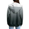 thumbnail image 2 of Yievot Women's Sweatshirt Hoodie Casual Relaxed Fit Full Zip Jacket Gradient Color Long Sleeve Drawstring Sweatshirts with Pockets, 2 of 4