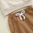 thumbnail image 6 of SonxaHe Newborn Boys Outfits Letter Print Long Sleeve Tshirts Pants Kids Thanksgiving Holiday Cozy Sports Casual Fall Outfit Set Beige,Sized 6-12 M, 6 of 6