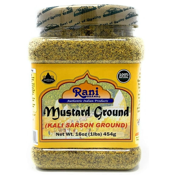 Rani Mustard Seeds Ground, Powder Spice (Rai Sarson) 16oz (1lb) 454g PET Jar ~ All Natural | Gluten Friendly | NON-GMO | Vegan | Indian Origin