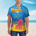 thumbnail image 2 of Fuzoiu Submarine And Landscape Print Hawaiian Shirt for Men, Summer Beach Casual Short Sleeve Button Down Shirts, Men’s Beach Summer Shirts with Pocket,3X-Large, 2 of 7
