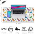 thumbnail image 5 of Long Mouse Pads for Desk,White Plant Dinosaurs Pattern Desk Mats on Top Of Desks, Desk Mouse Pad Extra Large with 3mm Non-Slip Base and Stitched Edge for Gaming,Office,Work,Home 35.4"x15.7", 5 of 6