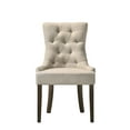 thumbnail image 2 of Acme Farren Fabric Tufted Nail-Head Trim Side Chair in Beige and Espresso Indoor Dining Chairs, 2 of 5