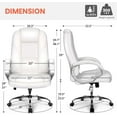 thumbnail image 3 of YSNW Office Desk Ergonomic Gaming Chair High Back Adjustable Computer Chair with Wheels and Lumbar Support Comfy Leather Executive Swivel (White), 3 of 8
