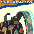 thumbnail image 5 of Mushroom and Star Black Pattern 17" School Backpacks for Teens,Waterproof Oxford Fabric,S-Shape Padded Straps for School,Travel,Hiking,Camping, 5 of 6