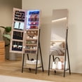 thumbnail image 1 of LVSOMT 3 LEDs Mirror Jewelry Cabinet, 60.4" Jewelry Mirror Full Length, Standing Lockable Jewelry Armoire Organizer, Floor Mirror with Storage for Jewelry Cosmetics, 1 of 4