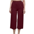 thumbnail image 6 of Wiyuqeen Women's Cotton Linen Pants Summer Casual Loose Wide Leg Pant Drawstring Elastic High Waist Palazzo Pants Relax Fit Trousers with Pockets, 6 of 8