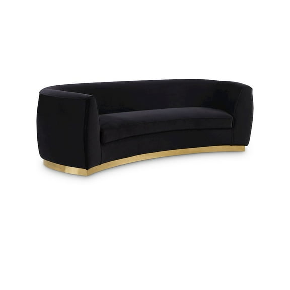 Meridian Furniture Julian Contemporary Velvet Sofa in Black