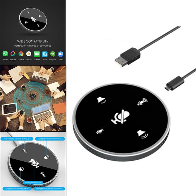 Micrófono de Conferencia USB perfke Micrófono con Altavoz y Silencio