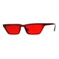 thumbnail image 2 of Womens Retro Vintage Narrow Cat Eye Plastic Gothic Sunglasses All Red, 2 of 4