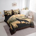 thumbnail image 3 of Homewish Female Men Women Safari Wolf Twin Bedding Sets 7-Piece,Jungle Animal Bedding Comforter Set Microfiber,Vintage Cabin Breathable Sheet Sets,Breathable Home Decor,Reversible, 3 of 8