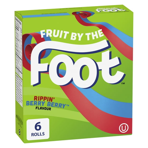Fruit by the Foot Fruit Flavoured Snacks, Rippin' Berry Berry, Gluten Free, 6 ct, 6 rolls, 128 g