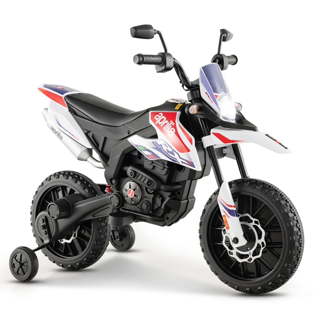 GVN Aprilia Licensed Kids Ride On Motorcycle with 2 Training Wheels-White, Kids Electric Ride on Motorcycle GVN Aprilia Licensed Kids Ride On Motorcycle with 2 Training Wheels-White, Kids Electric Ride on Motorcycle