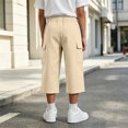 thumbnail image 3 of Maean Boys Capris Pants Sweatpants Wide Leg Elastic Waist Casual Loose Cargo Pant with Pockets, 3 of 7