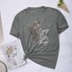 thumbnail image 5 of Camisetas de Verano de Mujer Pequeña Flor Impresa Cuello Redondo Manga Corta Superior, Verano Superior de las Mujeres, 5 of 8